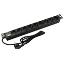 Nestron 19" elosztósáv (PDU) kapcsolóval; 9 Shuko csatlakozó NRPD-SH-109