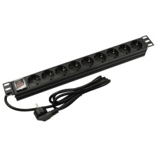 Nestron 19" eloszt&oacute;s&aacute;v (PDU) kapcsol&oacute;val; 9 Shuko csatlakoz&oacute; NRPD-SH-109