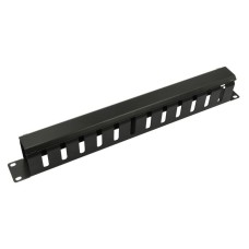 Nestron 19" k&aacute;bel rendező panel; 1U; v&iacute;zszintes; fed&eacute;llel; f&eacute;m NRCM-LI-1M