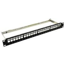 Nestron 19" keystone patch panel; 24 port; Cat5e/Cat6/Cat6A kompatibilis; árnyékolt; tehermentesítővel NRPP-KEY-124SF-H Nestron 19" keystone patch panel; 24 port; Cat5e/Cat6/Cat6A kompatibilis; árnyékolt; tehermentesítővel NRPP-KEY-124SF-H