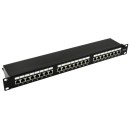 Nestron 19" patch panel; 24 port; Cat6; árnyékolt; tehermentesítővel; dual IDC (Krone/110) NRPP-RJ45-124SF-H Nestron 19" patch panel; 24 port; Cat6; árnyékolt; tehermentesítővel; dual IDC (Krone/110) NRPP-RJ45-124SF-H