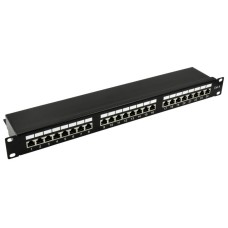 Nestron 19" patch panel; 24 port; Cat6; árnyékolt; tehermentesítővel; dual IDC (Krone/110) NRPP-RJ45-124SF-H Nestron 19" patch panel; 24 port; Cat6; árnyékolt; tehermentesítővel; dual IDC (Krone/110) NRPP-RJ45-124SF-H
