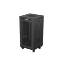 Lanberg 19" szabadon álló rack szekrény 22U/600X600 perforált ajtó, lapraszerelt, LCD kijelző, fekete V2 FF01-6622-23BL Lanberg 19" szabadon álló rack szekrény 22U/600X600 perforált ajtó, lapraszerelt, LCD kijelző, fekete V2 FF01-6622-23BL