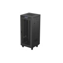 Lanberg 19" szabadon álló rack szekrény 27U/600X600 perforált ajtó, lapraszerelt, LCD kijelző, fekete V2 FF01-6627-23BL Lanberg 19" szabadon álló rack szekrény 27U/600X600 perforált ajtó, lapraszerelt, LCD kijelző, fekete V2 FF01-6627-23BL