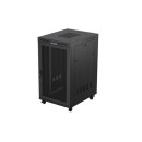Lanberg 19" szabadon álló rack szekrény 27U/800X1000 perforált ajtó, lapraszerelt, LCD kijelző, fekete V2 FF01-8027-23BL Lanberg 19" szabadon álló rack szekrény 27U/800X1000 perforált ajtó, lapraszerelt, LCD kijelző, fekete V2 FF01-8027-23BL