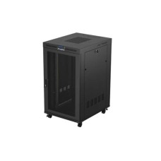 Lanberg 19" szabadon álló rack szekrény 27U/800X1000 perforált ajtó, lapraszerelt, LCD kijelző, fekete V2 FF01-8027-23BL Lanberg 19" szabadon álló rack szekrény 27U/800X1000 perforált ajtó, lapraszerelt, LCD kijelző, fekete V2 FF01-8027-23BL