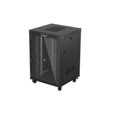 Lanberg 19" szabadon álló rack szekrény 22U/800X1000 üvegajtó, lapraszerelt, LCD kijelző, fekete V2 FF01-8822-12BL Lanberg 19" szabadon álló rack szekrény 22U/800X1000 üvegajtó, lapraszerelt, LCD kijelző, fekete V2 FF01-8822-12BL