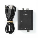 Nedis ACON2508BK, analóg - digitális audio konverter, 2x RCA bemenet - digitális koax / toslink kimenet ACON2508BK