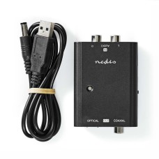 Nedis ACON2508BK, anal&oacute;g - digit&aacute;lis audio konverter, 2x RCA bemenet - digit&aacute;lis koax / toslink kimenet ACON2508BK