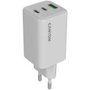 CANYON charger CU65ACC GaN 65W 2xPD 1xQC EU White CNS-CUW65ACC