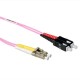 ACT LSZH Multimode 50/125 OM4 fiber cable duplex withLC and SC connectors 15m Pink RL8715 ACT LSZH Multimode 50/125 OM4 fiber cable duplex withLC and SC connectors 15m Pink RL8715