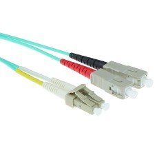 ACT LSZH Multimode 50/125 OM3 fiber cable duplex with LC and SC connectors 1m Blue RL8601 ACT LSZH Multimode 50/125 OM3 fiber cable duplex with LC and SC connectors 1m Blue RL8601