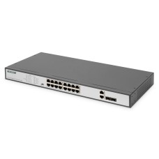 DIGITUS DN-95342-1 16x 10/100Mbps FE Lan port 2x uplink port 2x SFP port PoE 250W nem menedzselhető switch DN-95342-1 DIGITUS DN-95342-1 16x 10/100Mbps FE Lan port 2x uplink port 2x SFP port PoE 250W nem menedzselhető switch DN-95342-1