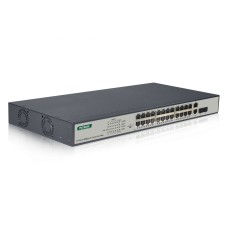 DIGITUS DN-95343 24x 10/100Mbps FE Lan port 2x uplink port 2x SFP port PoE 370W nem menedzselhető switch DN-95343 DIGITUS DN-95343 24x 10/100Mbps FE Lan port 2x uplink port 2x SFP port PoE 370W nem menedzselhető switch DN-95343