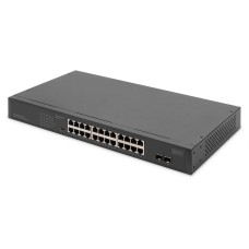 DIGITUS DN-95348-2 16x GbE Lan port 2x SFP port PoE 370W nem menedzselhető switch DN-95348-2
