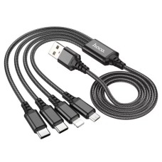 USB t&ouml;ltők&aacute;bel C-C+C+micro+Lightning 1m Hoco X76 768650 HC768650