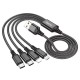 USB töltőkábel C-C+C+micro+Lightning 1m Hoco X76 768650 HC768650