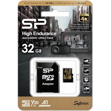 Silicon Power 32GB microSDHC Gold Series High Endurance Class 10 UHS-I U3 V30 A1 + adapterrel SP032GBSTHDV3V1HSP Silicon Power 32GB microSDHC Gold Series High Endurance Class 10 UHS-I U3 V30 A1 + adapterrel SP032GBSTHDV3V1HSP