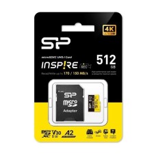 Silicon Power 512GB microSDXC Inspire UHS-1 U3 V30 A2 +adapterrel SP512GBSTXLA2V1NSP