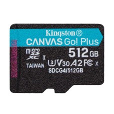 Kingston 512GB microSDXC Canvas Go Plus Gen4 200R Class10 U3 A2 adapter nélküli SDCG4/512GBSP Kingston 512GB microSDXC Canvas Go Plus Gen4 200R Class10 U3 A2 adapter nélküli SDCG4/512GBSP
