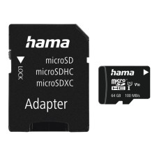 Hama 64GB microSDXC Class 10 UHS-I + Adapterrel 00124140 Hama 64GB microSDXC Class 10 UHS-I + Adapterrel 00124140