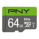 PNY 64GB microSDXC Elite Class 10 UHS-I + adapterrel P-SDUX64U185GW-GE PNY 64GB microSDXC Elite Class 10 UHS-I + adapterrel P-SDUX64U185GW-GE