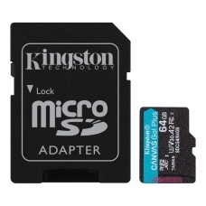 Kingston 64GB microSDXC Canvas Go Plus Gen4 Class 10 UHS-I U3 + adaper SDCG4/64GB Kingston 64GB microSDXC Canvas Go Plus Gen4 Class 10 UHS-I U3 + adaper SDCG4/64GB