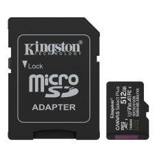 Kingston 512GB microSDXC Canvas Select Plus Gen3 Class 10 UHS-1 A1 V30 + adapterrel SDCS3/512GB Kingston 512GB microSDXC Canvas Select Plus Gen3 Class 10 UHS-1 A1 V30 + adapterrel SDCS3/512GB