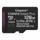 Kingston 128GB microSDXC Canvas Select Plus Gen3 Class 10 UHS-1 A1 V10 adapter nélkül SDCS3/128GBSP Kingston 128GB microSDXC Canvas Select Plus Gen3 Class 10 UHS-1 A1 V10 adapter nélkül SDCS3/128GBSP