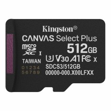 Kingston 512GB microSDXC Canvas Select Plus Gen3 Class 10 UHS-1 A1 V30 adapter nélkül SDCS3/512GBSP Kingston 512GB microSDXC Canvas Select Plus Gen3 Class 10 UHS-1 A1 V30 adapter nélkül SDCS3/512GBSP