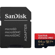 SANDISK 214503, MICROSDHC EXTREME PRO K&Aacute;RTYA 64GB, 200MB/s C10, V30, UHS-I, U3, A2 00214503