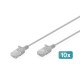 Digitus CAT6 U-UTP Patch Cable 0,3m Grey (10 Pack) DK-1618-003S-10 Digitus CAT6 U-UTP Patch Cable 0,3m Grey (10 Pack) DK-1618-003S-10