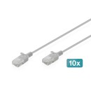 Digitus CAT6 U-UTP Patch Cable 2m Grey (10 Pack) DK-1618-020S-10 Digitus CAT6 U-UTP Patch Cable 2m Grey (10 Pack) DK-1618-020S-10