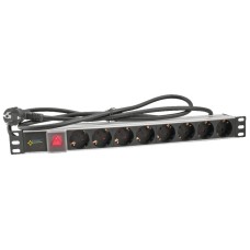 19" eloszt&oacute;s&aacute;v (PDU) kapcsol&oacute;val; 8 Schuko csatlakoz&oacute; RALZ/F