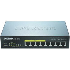 D-LINK DGS-1008P/E 8 Port Gigabit Ethernet PoE Switch 8xport.F&eacute;mh&aacute;z.8xGigabit.4xPoE ports