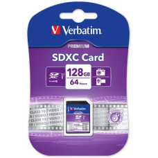 Memóriakártya, SDXC, 128GB, Class 10, VERBATIM