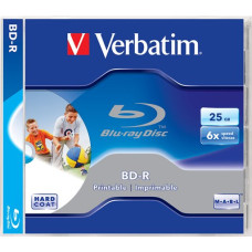 BD-R BluRay lemez, SL, nyomtatható, 25GB, 6x, normál tok, VERBATIM