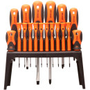 18 db-os csavarhúzó készlet + akasztó 6 db egyenes, 6 db csillag és 6 db torx csavarhúzó, asztali/fali konzollal, króm-vanádium. 18 db-os csavarhúzó készlet + akasztó 6 db egyenes, 6 db csillag és 6 db torx csavarhúzó, asztali/fali konzollal, króm-vanádium.