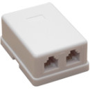 6P4C mini dupla 2 x 6P4C (RJ11) aljzat, párhuzamosított, falon kívüli, felcsavarozható, ragasztható. 6P4C mini dupla 2 x 6P4C (RJ11) aljzat, párhuzamosított, falon kívüli, felcsavarozható, ragasztható.