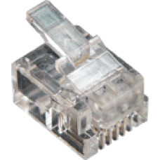6P6C dugasz moduláris 6P6C, RJ-11, krimpelhető moduláris dugó, réz érintkezők, színtelen, átlátszó. 6P6C dugasz moduláris 6P6C, RJ-11, krimpelhető moduláris dugó, réz érintkezők, színtelen, átlátszó.