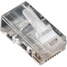8P8C dugasz moduláris 8P8C, Cat3, RJ-45, krimpelhető moduláris dugó, réz érintkezők, színtelen, átlátszó, 16MHz. 8P8C dugasz moduláris 8P8C, Cat3, RJ-45, krimpelhető moduláris dugó, réz érintkezők, színtelen, átlátszó, 16MHz.
