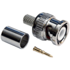 BNC csatlakozó krimpelhető 75 Ohm RG-59 RG-59 koax kábelre, 75 ohm, dugó, egyenes kivitel. BNC csatlakozó krimpelhető 75 Ohm RG-59 RG-59 koax kábelre, 75 ohm, dugó, egyenes kivitel.