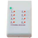 ELMES ELECTRONIC CH8H R 8 csatornás vevő, max. 40 érzékelő fogadása, relé kimenetek, 433,92MHz, riasztó funkció.