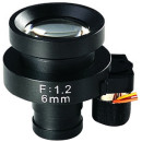 FEIHUA FH-0612BD 6mm, 44,3°, F/1.2, 1/3 col, DC vezérelt írisz, M12x0.5.