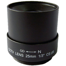 FEIHUA FH-2518F-MP 25mm, 9°, F/1.8, 1/3 col, fix írisz, CS, IR szűrő, 1.3 Megapixel.