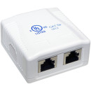 FTP-CAT.5 falonkívüli dupla aljzat Dupla RJ45, Cat.5 aljzat, FTP, árnyékolatlan, falon kívüli, felcsavarozható, ragasztható. FTP-CAT.5 falonkívüli dupla aljzat Dupla RJ45, Cat.5 aljzat, FTP, árnyékolatlan, falon kívüli, felcsavarozható, ragasztható.