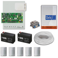 Komplett Rendszer Paradox SP5500 Light PRO 5db infra, k&ouml;zpont, kezelő, doboz, k&uuml;lt&eacute;ri szir&eacute;na, 2 db akkumul&aacute;tor, t&aacute;p, 100m k&aacute;bel.