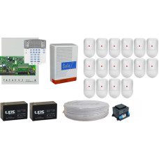 Komplett Rendszer Paradox SP7000 LED 16 db infra, k&ouml;zpont, K32LED kezelő, doboz, k&uuml;lt&eacute;ri szir&eacute;na, 2 db akku, t&aacute;p, 100m k&aacute;bel.