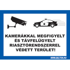 Matrica 2 A4 KAMER&Aacute;KKAL MEGFIGYELT &Eacute;S T&Aacute;VFEL&Uuml;GYELT RIASZT&Oacute;RENDSZERREL V&Eacute;DETT TER&Uuml;LET! A4 matrica