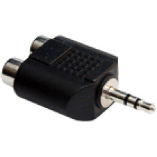 RCA átalakító Jack dugóra 2 RCA dugó / 3.5 mm sztereó Jack dugó átalakító, műanyag, fekete. RCA átalakító Jack dugóra 2 RCA dugó / 3.5 mm sztereó Jack dugó átalakító, műanyag, fekete.